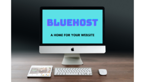 Computer displaying the Bluehost web hosting platform on the screen, symbolizing easy online access to robust and reliable web hosting services through the Bluehost Affiliate Program.