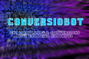 Promotional image for a ConversioBot Tutorial, showcasing the ConversioBot slogan elegantly placed against a visually appealing background, symbolizing its powerful capabilities in enhancing website conversions and interactions.