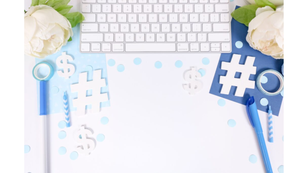 A vibrant depiction of hashtags symbolizing connectivity and discovery on social media platforms, integral for categorizing and discovering content.